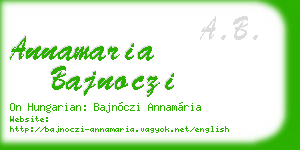 annamaria bajnoczi business card